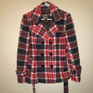 Double Breasted Pea Coat. Adorable has a tie around waist.